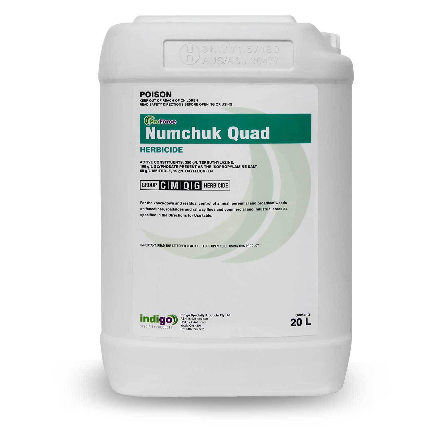 Indigo Numchuk Quad Herbicide Terbuthylazine Glyphosate Amitrole Oxyfluorfen