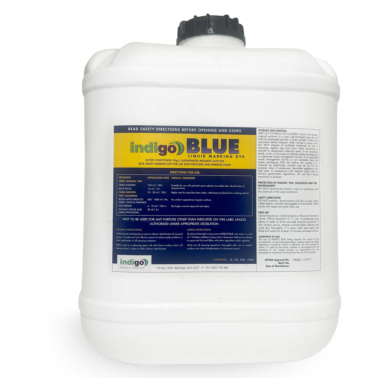 Indigo Blue Spray Marking Dye Sulphonated Aromatic Dye