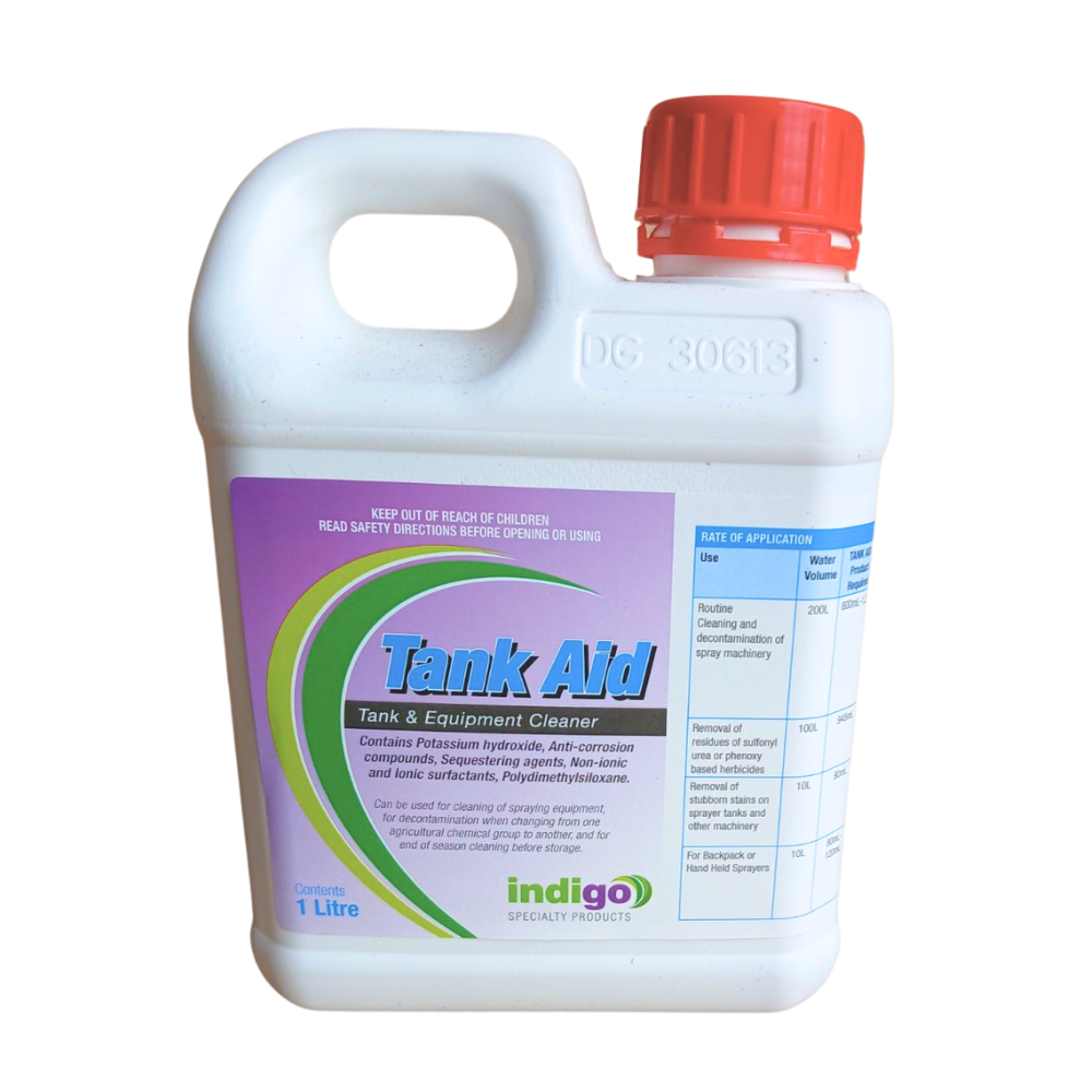 Indigo Tank Aid 1L. Potassium hydroxide, Anti-corrosion compounds, Sequestering agents, Non-ionic and Ionic surfactants, Polydimethylsiloxane